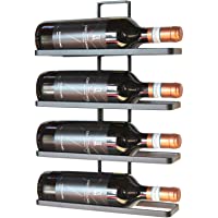 Los mejores  - DanDiBo Vino Estante de Metal en Negro para la Pared Montaje de 4 Wine Ampliable 4 Botella Soporte Estante Soporte para…